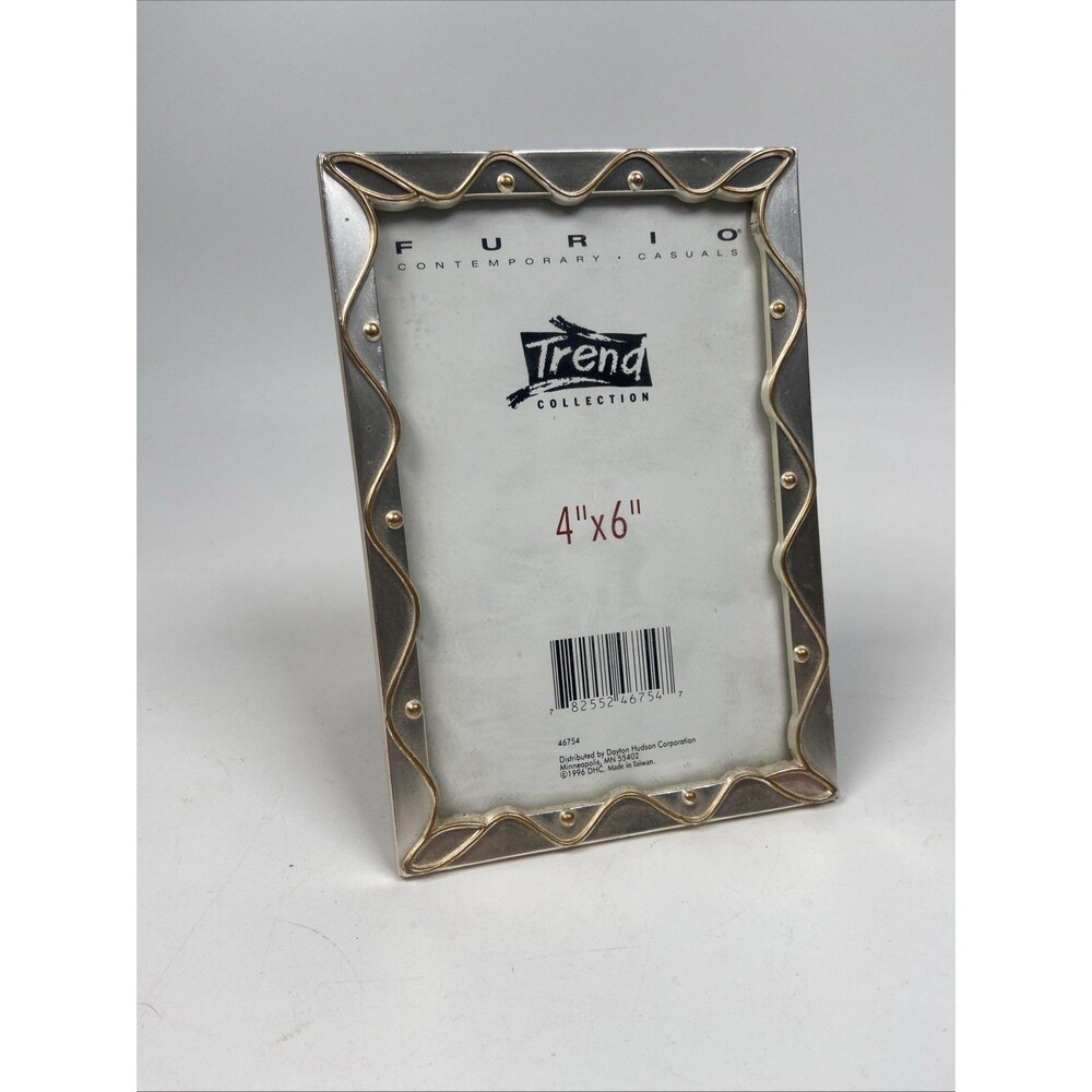 FURIO Trend Mixed Gold Silver Metal 4x6 Picture Frame Vintage 1996